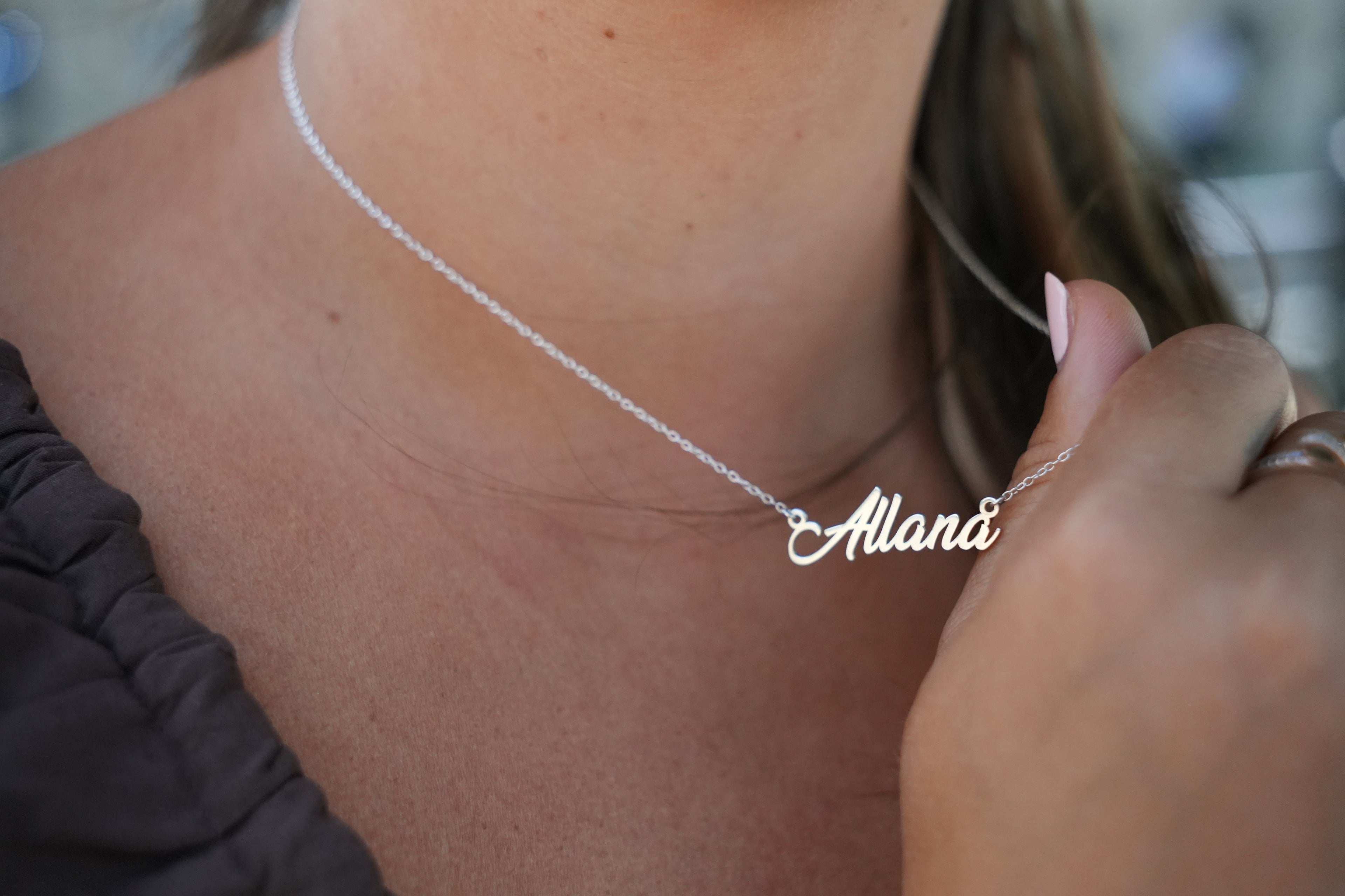 Custom Name Necklace Solid Sterling Silver